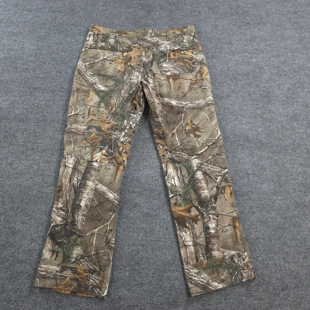 Carhartt Pants Mens 38x34 Brown Realtree Full Swing Relaxed Fit Camo Hunting